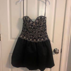 Black Strapless Mini Dress